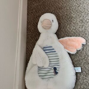 Douglas White Plush Duck Comforter with Pink Wings